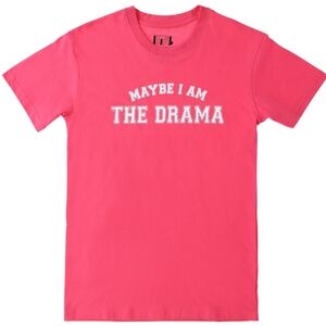 Isaac Morris Maybe I Am The Drama Pink Short Sleeve Tee New With Tags
